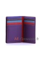 Porte carte cuir multicolor Fancil FA912 Violet