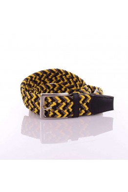 ZSP-357-25 Elastic braided belt -Black/brown/yellow