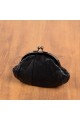 PM2500 Small leather purse : Color:Black