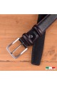 NOS003/35 CEINTURE EN CUIR PLEINE FLEUR - Noir