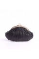 Leather clasp coin purse - 1028 : Color:Black