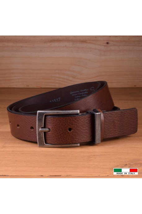 NOS003/35 CEINTURE EN CUIR PLEINE FLEUR - Noir