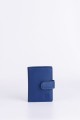 ZEVENTO ZE-2124 Porte-carte en cuir de vachette : Couleur:Bleu