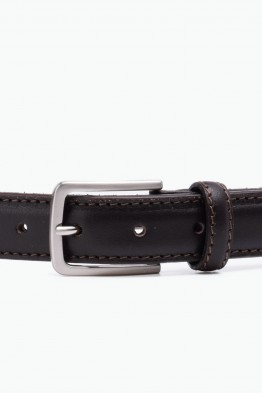 ZE-010-35 Ceinture cuir de vachette ZEVENTO - Marron foncé