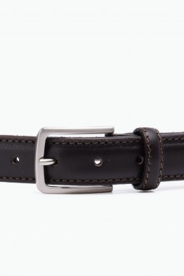 ZE-010-35 Leather Belt - Dark brown