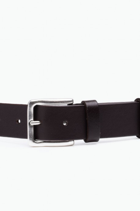 ZE-013-35 Leather Belt - Dark brown