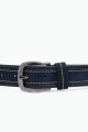 ZE-014-35 Leather Belt - Navy