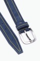 ZE-014-35 Leather Belt - Navy