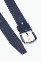 ZE-014-35 Leather Belt - Navy