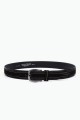 ZE-014-35 Leather Belt - Black : Color:Black, Taille : :Taille 40 / 105cm