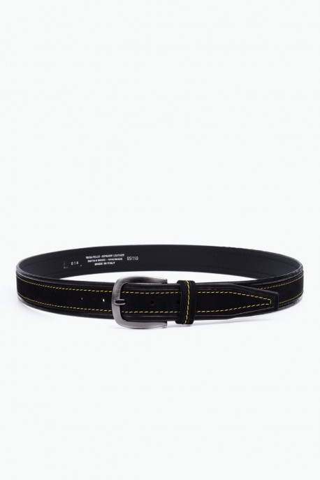 ZE-014-35 Leather Belt - Black