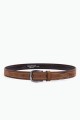 ZE-014-35 Leather Belt - Brown : Color:Marron, Taille : :Taille 40 / 105cm