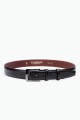 ZE-016-35 Leather Belt - Dark Brown : Color:Marron foncé, Taille : :Taille 40 / 105cm