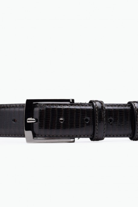 ZE-016-35 Leather Belt - Dark Brown