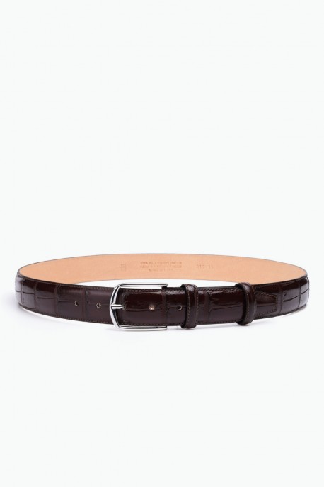 ZE-015-35 Leather Belt - Dark Brown