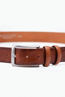 ZE-001-35 Leather Belt - Cognac