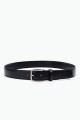 ZE-006-35 Leather Belt - Black : Color:Black, Taille : :Taille 40 / 105cm