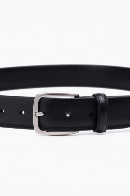 ZE-006-35 Leather Belt - Black