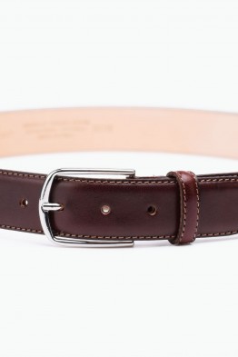 ZE-007-35 Ceinture cuir de vachette ZEVENTO - Marron foncé