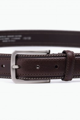ZE-005-35 Ceinture cuir de vachette ZEVENTO - Marron foncé