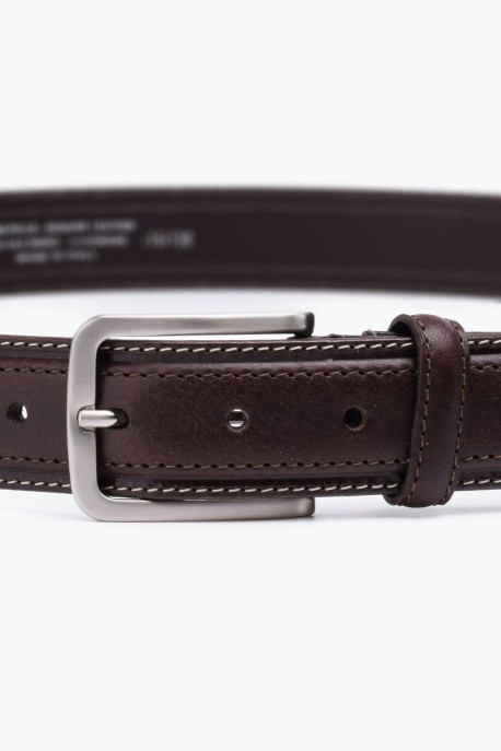 ZE-005-35 Leather Belt - Dark brown
