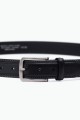 ZE-005-35 Leather Belt - Black : Color:Black, Taille : : Taille 34 / 90cm