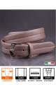 23641 Leather belt taupe