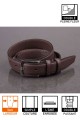 italian NOS021 brown leather belt : Taille : :Taille 38 / 100cm