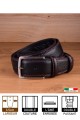 A1549 CEINTURE EN CUIR Italienne - Noir