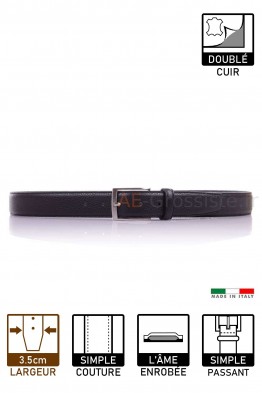 NOS020/35 CEINTURE EN CUIR Italienne - Noire