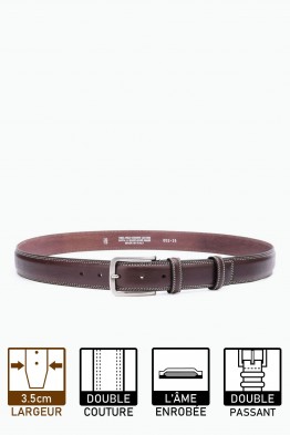 ZE-002-35 Leather Belt - Brown