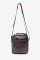 KJ6612 Split leather Reporter crossbody bag : colour:Marron foncé