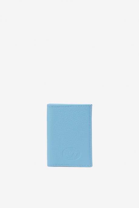 SF6003-skybleu Leather card holder - La Sellerie Française