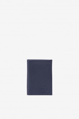 SF6003-Navy blue Leather card holder - La Sellerie Française