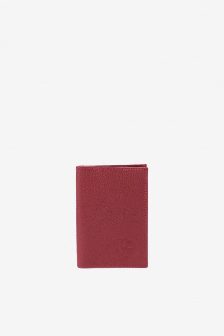 SF6003-Bordeaux Leather card holder - La Sellerie Française