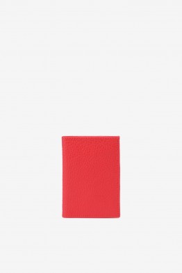 SF6003-Light Red Leather card holder - La Sellerie Française