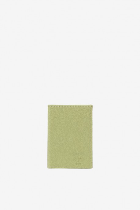 SF6003-Vert claire Porte-carte billet Cuir - La Sellerie Française