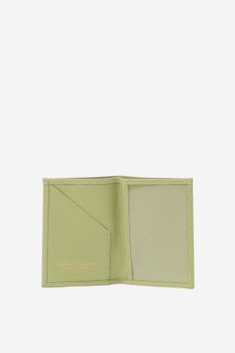 SF6003-Vert claire Porte-carte billet Cuir - La Sellerie Française