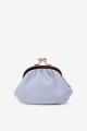 SF450 Leather purse Gray Pastel blue : Color:Gris clair
