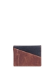 L439DE Portefeuille en cuir LUPEL® DENIM - Avec protection RFID : Couleur:Marron/Bleu