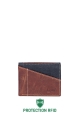 L496DE Portefeuille en cuir LUPEL® DENIM - Avec protection RFID : Couleur:Marron/Bleu