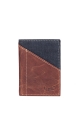 LUPEL® DENIM - L613DE Leather Wallet with RFID protection : Color:Brown/Blue