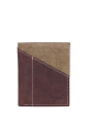 L628DE Portefeuille en cuir LUPEL® DENIM avec protection RFID : Couleur:Marron foncé / Kaki