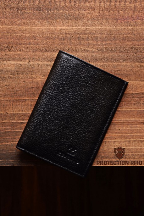 ZEVENTO ZE-2116R Leather wallet with RFID protection : colour:Black