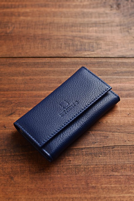 ZEVENTO ZE-2133 leather key case : colour:Blue