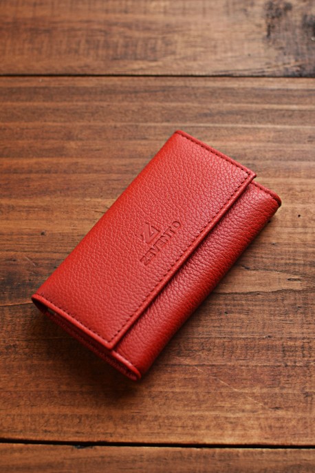 ZEVENTO ZE-2133 leather key case : colour:Strawberry 