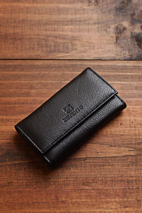 ZEVENTO ZE-2133 leather key case : colour:Black