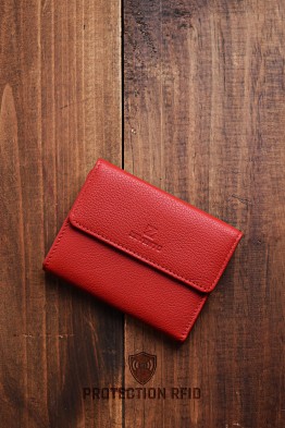 ZEVENTO ZE-2129R Leather coins purse with RFID protection