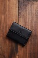 ZEVENTO ZE-2129R Leather coins purse with RFID protection : Color:Black