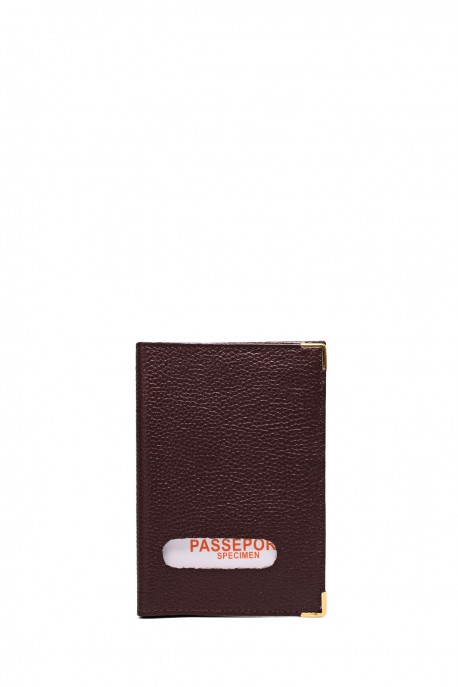 KJ206 Passport holder : colour:Marron fonc&eacute;